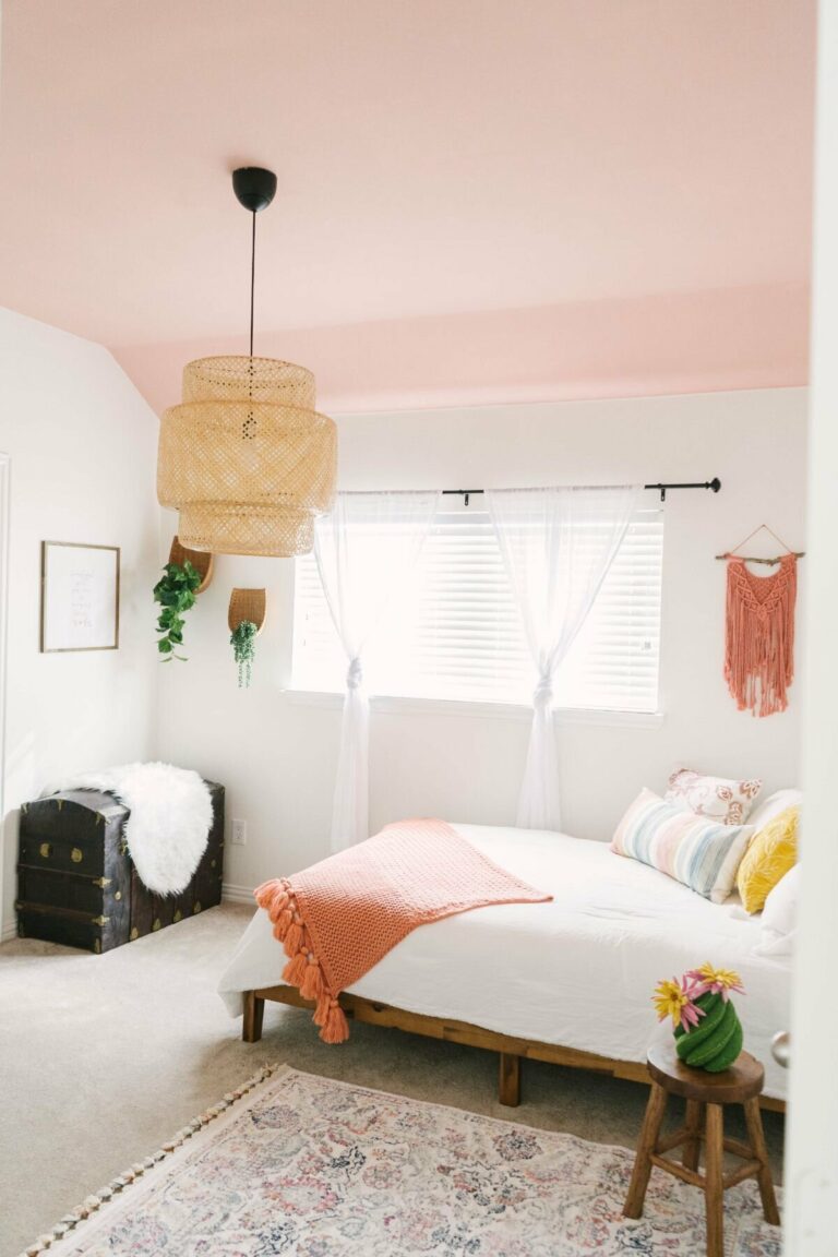 Blush & Coral Boho Little Girls Bedroom