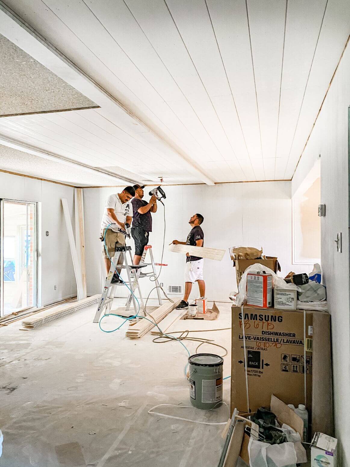 Shiplapping A Popcorn Ceiling
