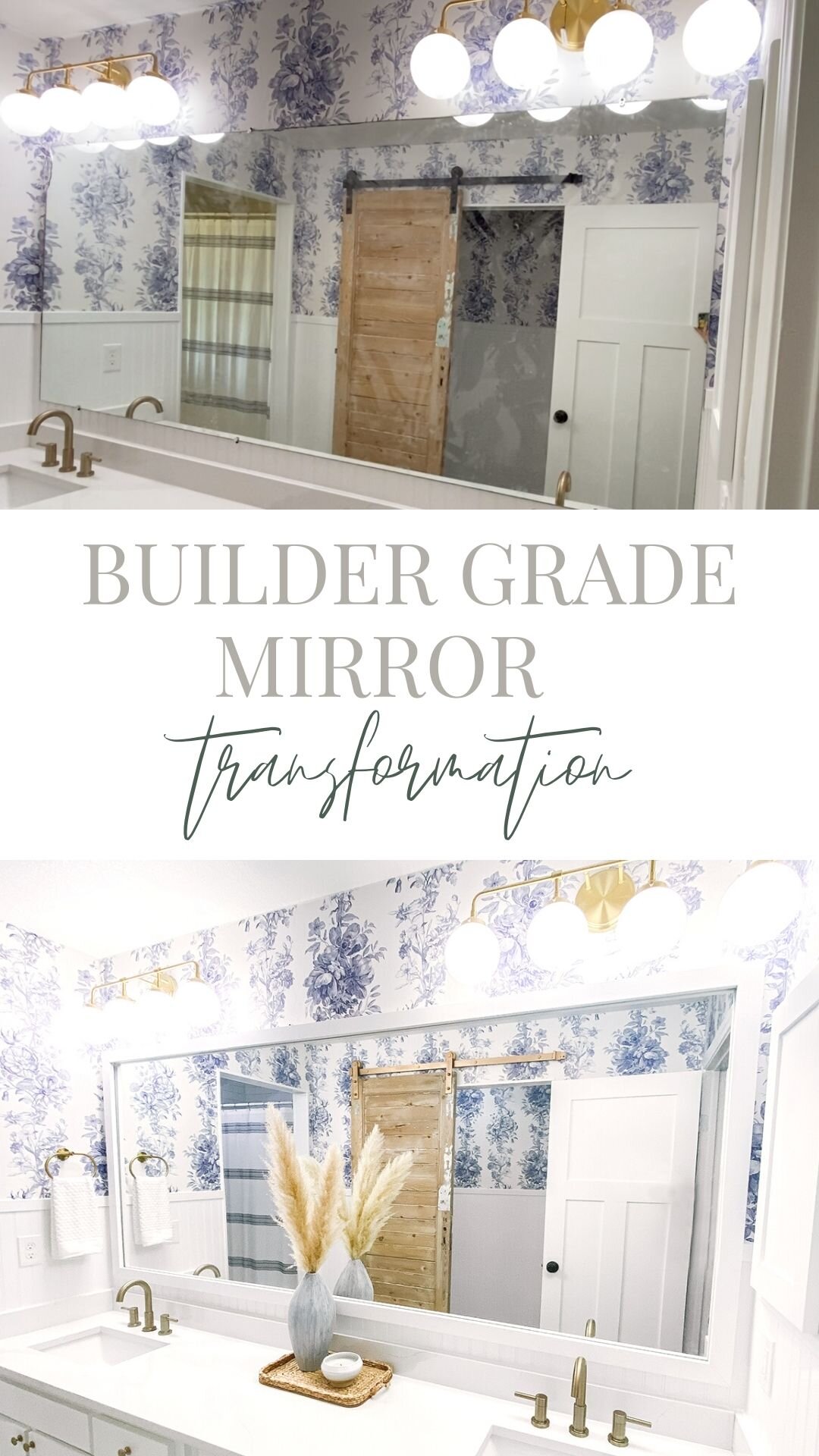 How to Transform a Builder Grade Mirror - Add a Frame to a Mirror ...