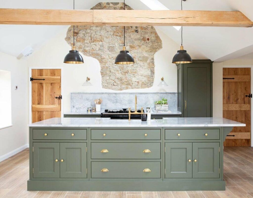 vintage green kitchen cabinets