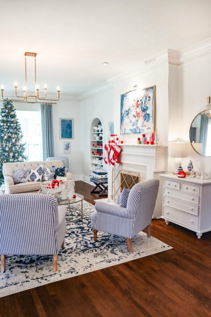 Blue and White Christmas Decorating - Thistlewood Farm